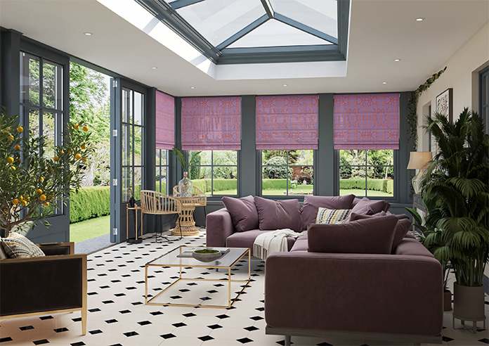 Bamboo Candy, Red Lilac - Twist&Fit Roman Blind - Image 6